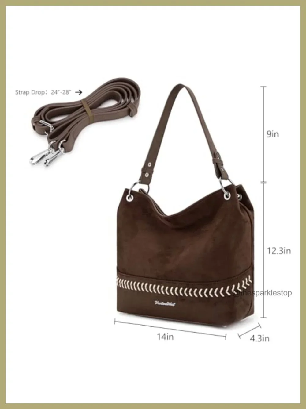 Faux Suede Hobo Bag with Top Handle & Crossbody Strap, Zip-top, 3 Pockets